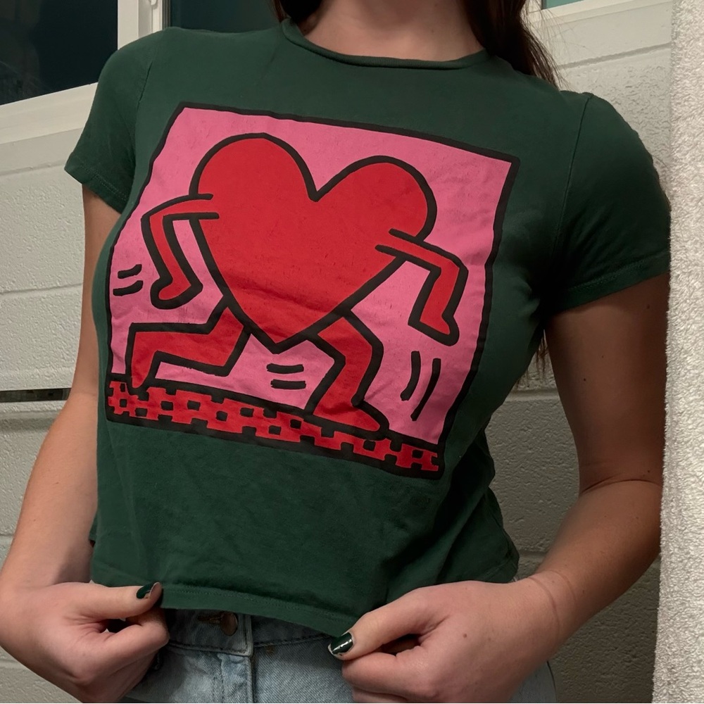 GAP Dark Green Shrunken T-Shirt